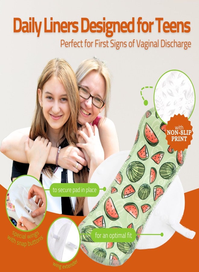 Natissy Non-Slip, Organic Cotton Reusable Panty Liners for Teen Girls (Small 7-Pack) - 100% Breathable & High-Temp Washable Cloth Panty Liners for Vaginal Discharge - Gentle on Skin, Stay Fresh & Dry Daily - Image 2